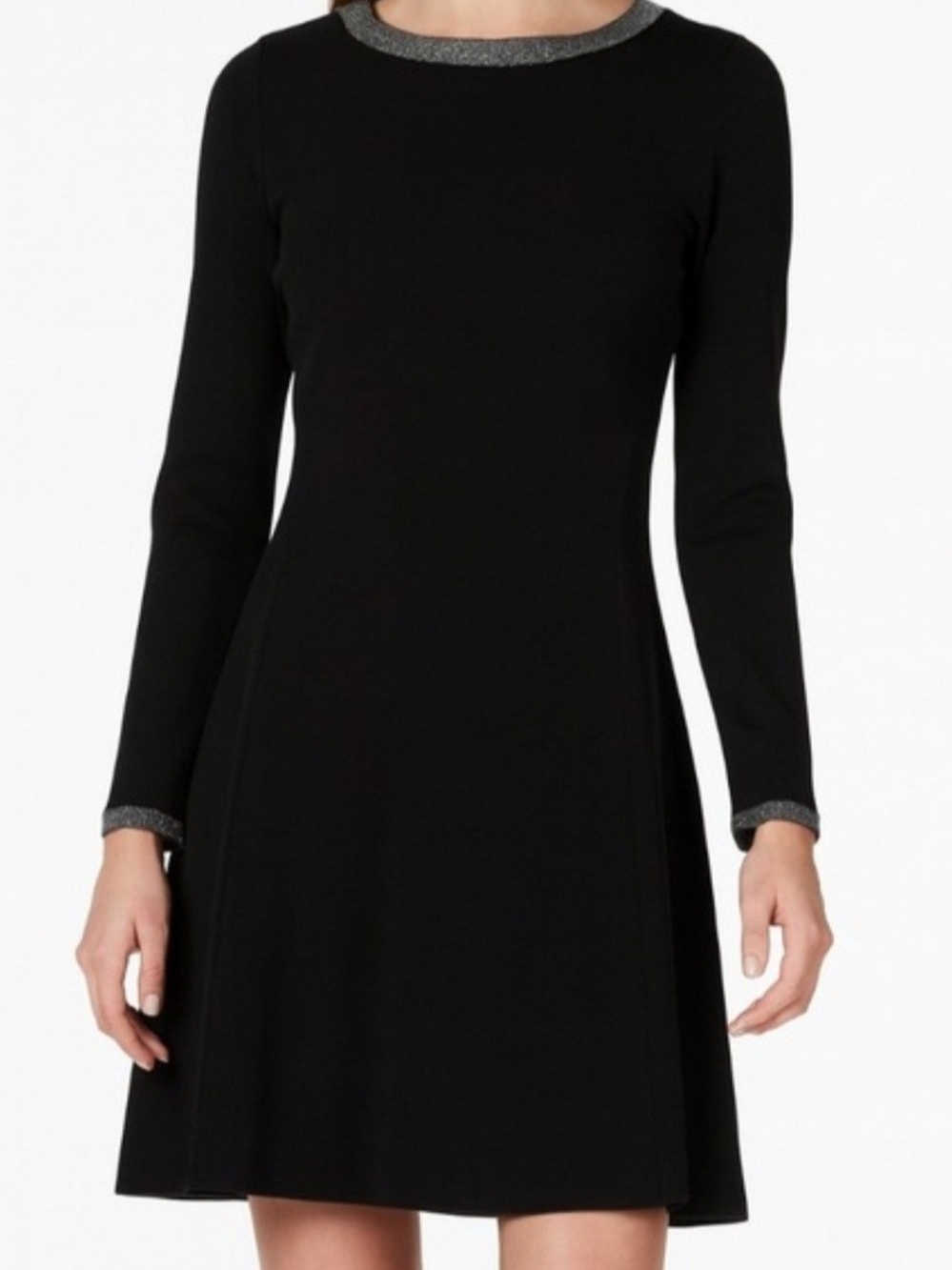 Michael Kors Black Dress with Silver Glitter Trim